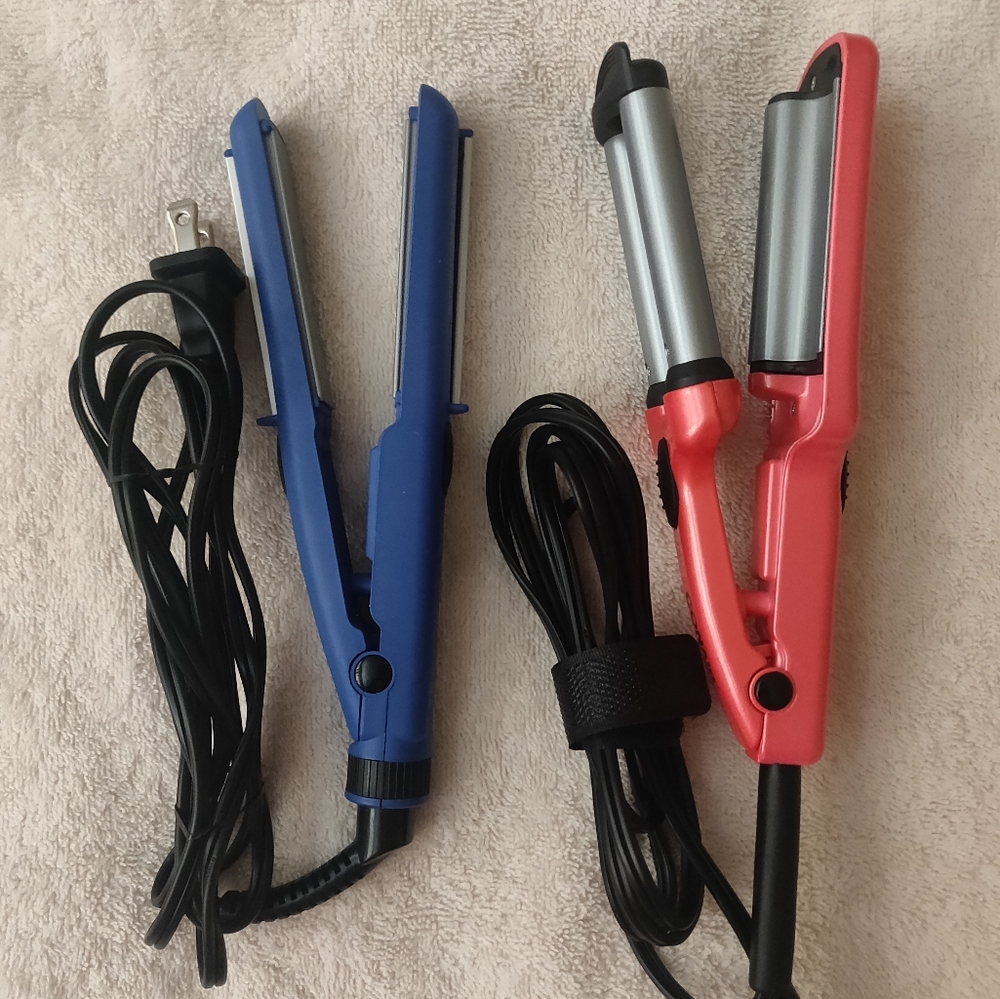Conair hair curler/hair crimper and 2in1 Hair Straightener travel size (set of 2
